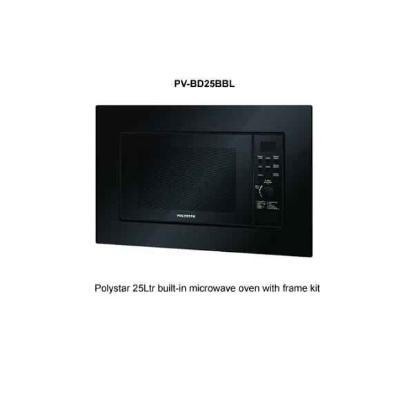 Polystar 25 Liters Built-In Stainless Steel Microwave with Grill and Frame Kit | PV-BD25BBL