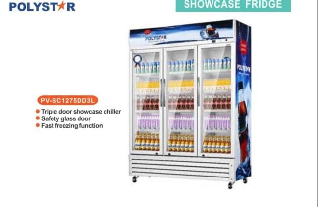 Polystar Triple Door Showcase Fridge | PV-SC1275DD3L