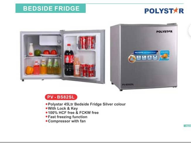 POLYSTAR 45LTR BEDSIDE REFRIGERATOR SILVER COLOUR | PV-BS82SL