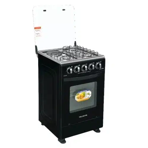 Polystar 3 Gas + 1 Electric Hot Plate Standing Gas Cooker PV-BS50G3H1