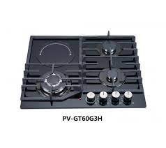 polystar pv gt POLYSTAR 3 BURNER AND 1 HOT PLATE GLASS TABLE GAS HOB | PV-GT60G3H