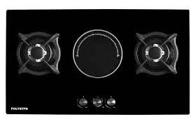 Polystar Tempered Glass 2 Burner + 1 Hot Plate | PV-HBG3801
