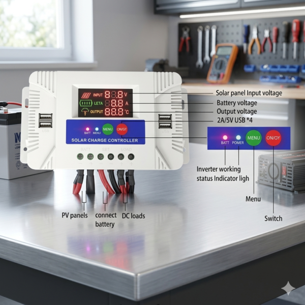 Dc Auto Solar Charge Controller Pwm - 60a 12v To 48v