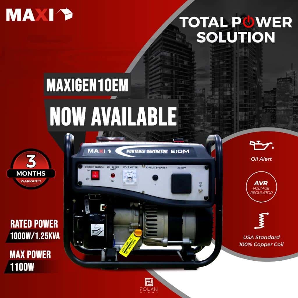 Maxi 1.25Kva Manual Starter Generator | MAXIGEN EM10