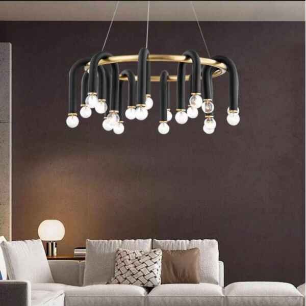 Nordic Atmosphere Web Celebrity Creative Living Room Lamp Postmodern Simple Bedroom Designer U-shaped Bar Chandelier