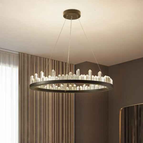 indoor lighting Modern Crystal Chandeliers American Round Chandelier Lights Fixture LED Dimmable Lamps Dining Living Room Indoor Lighting 3 Years Warranty