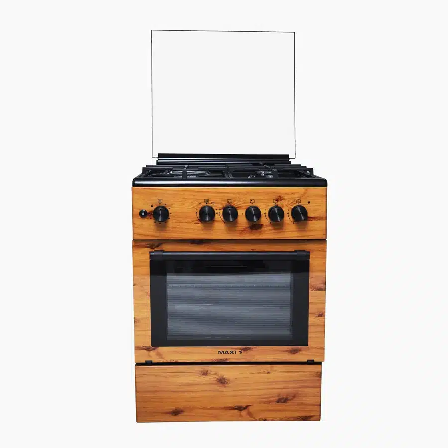 MAXI 3+1 Gas Cooker 60*60 Wood Finish | MAXI 6060(3+1) WOOD