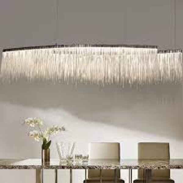 pendant Modern Linear Aluminum Chandelier Light Pendant Lamp Contemporary Chandelier Lighting Fixture for el Hall Home Dining Room