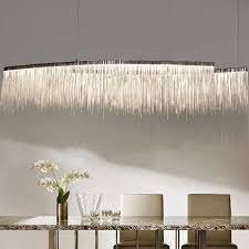 pendant Modern Linear Aluminum Chandelier Light Pendant Lamp Contemporary Chandelier Lighting Fixture for el Hall Home Dining Room